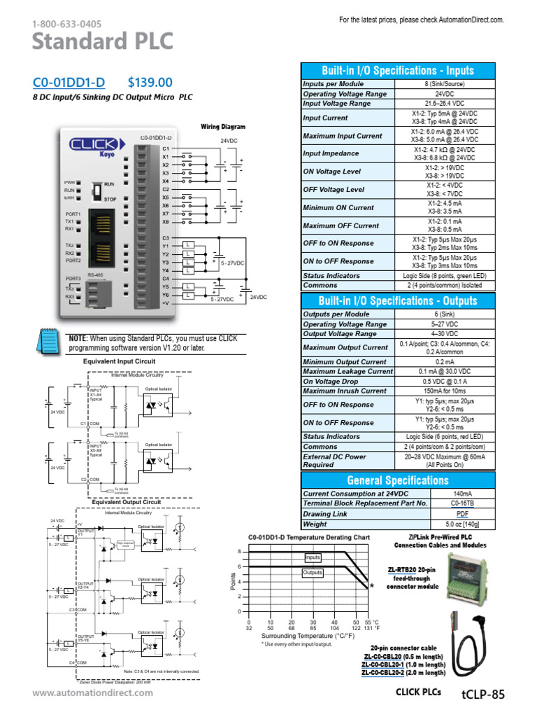 8 Input 6 Output Micro PLC Specs | PDF | Programmable Logic Controller ...