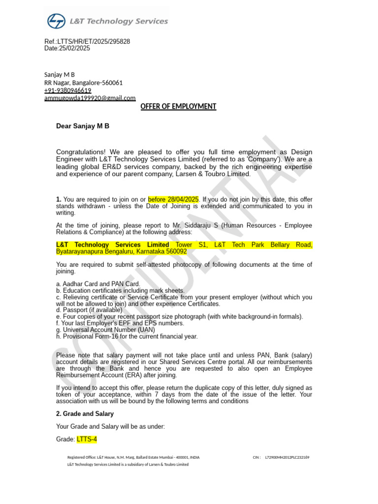 Vtech Integrated Solutions - (Placement) | PDF | Trade Secret | Employment