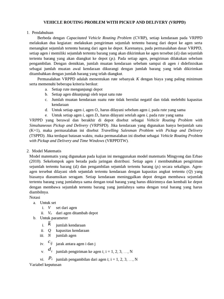 Masalah Rute Kendaraan dengan Pengambilan dan Pengiriman | PDF