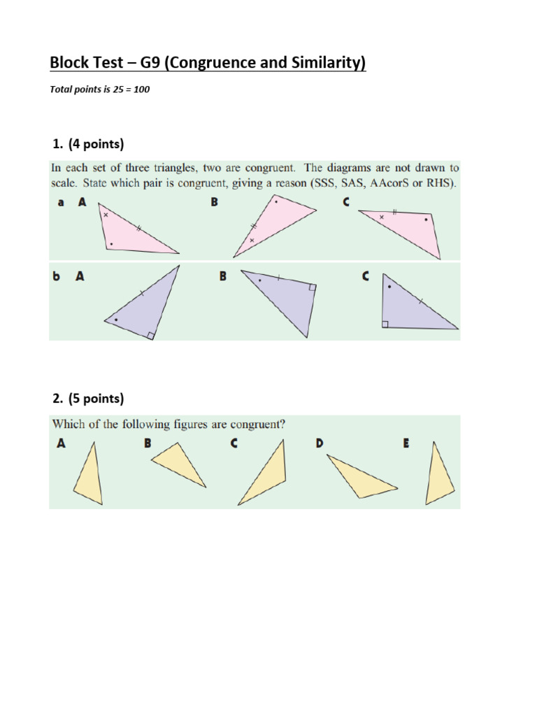 BT Congruence and Similarity | PDF