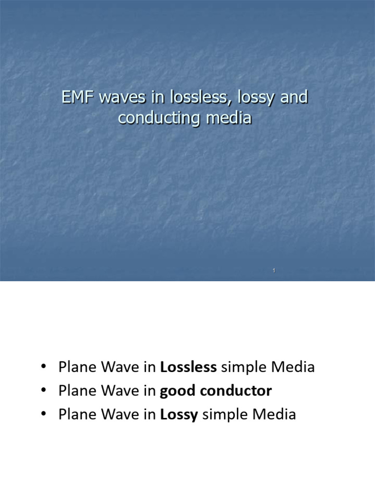 EMF Waves in Various Media Types | PDF | Dielectric | Waves