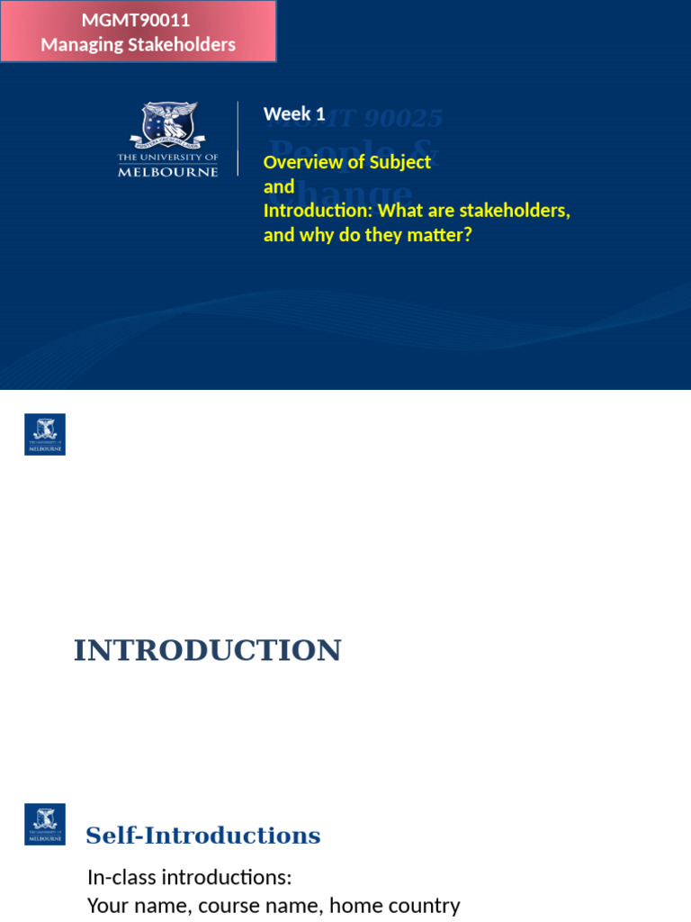 Week+1+ +intro+ +Managing+Stakeholders 1 | PDF | Sustainability ...