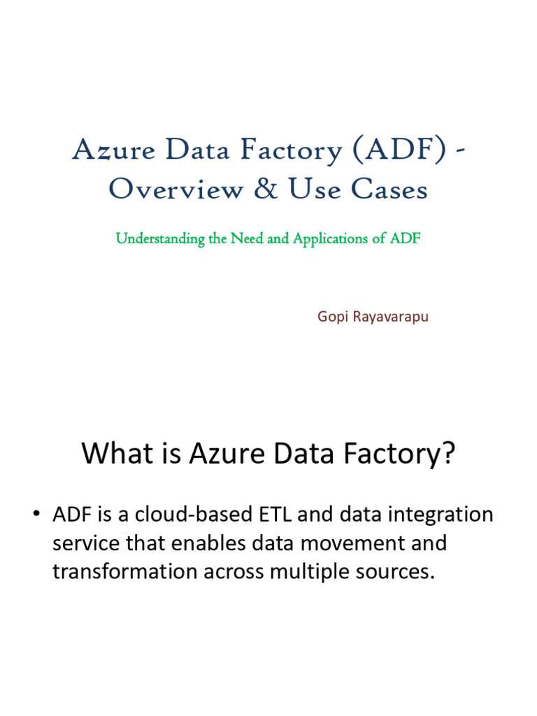 Azure Data Factory Use Cases 1740680571 | PDF