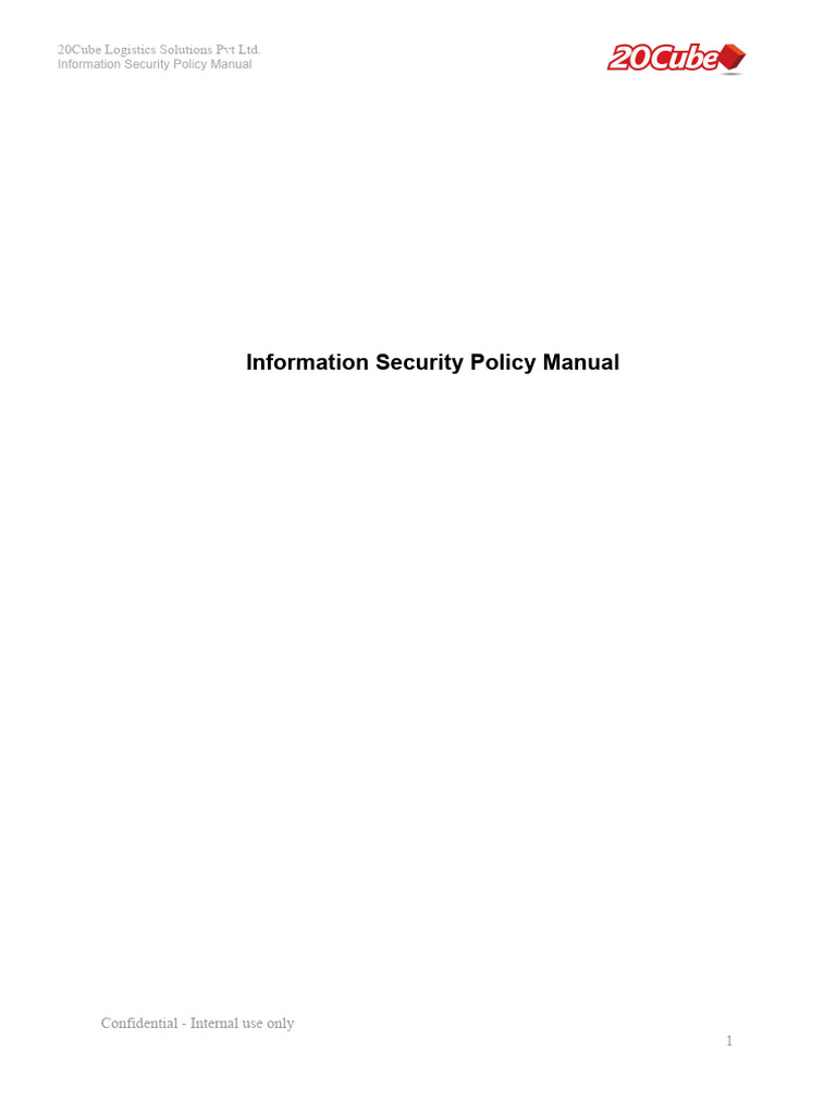 Information Security Policy Manual - V1.2 | PDF | Information Security ...