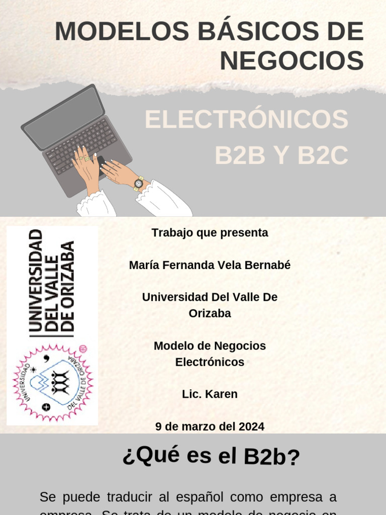 Modelos de Negocios Electrónicos B2B y B2C | PDF | Comercio electrónico ...