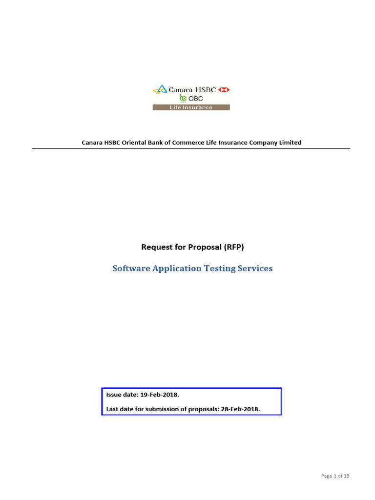 RFP On Software App Testing Services | PDF | Request For Proposal ...