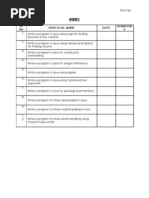 Index: SR No Practical Name Date Signatur E