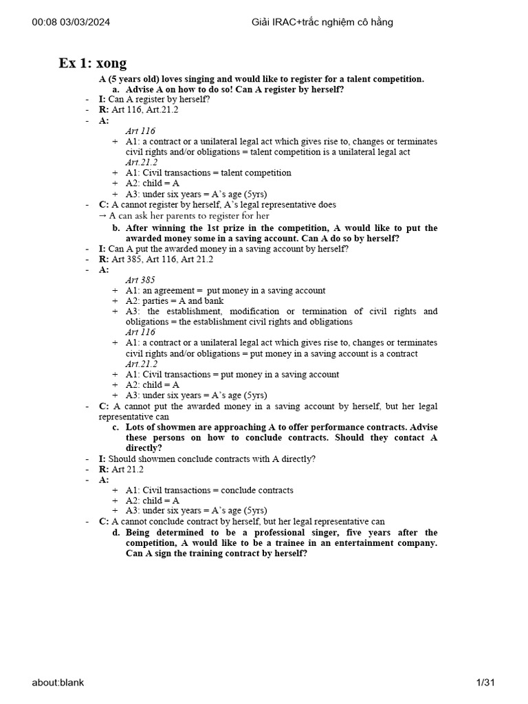 Introduction To Law IRAC Case | PDF | Lease | Sole Proprietorship