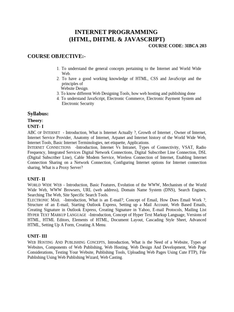 Internet Programming: HTML, CSS, JavaScript | PDF | World Wide Web ...