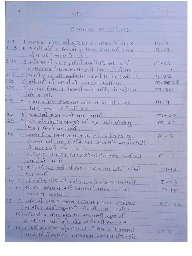 SPCC IMP - Questions STD 12 | PDF