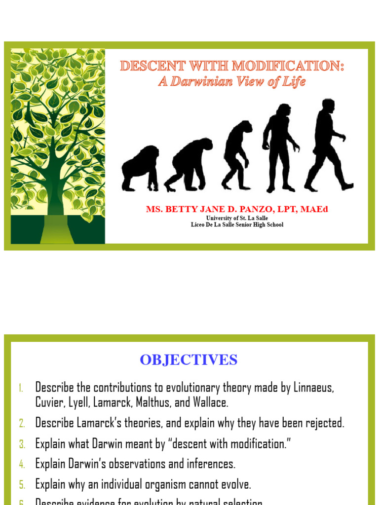 Evolutionary Theory Contributions Explained | PDF | Natural Selection ...