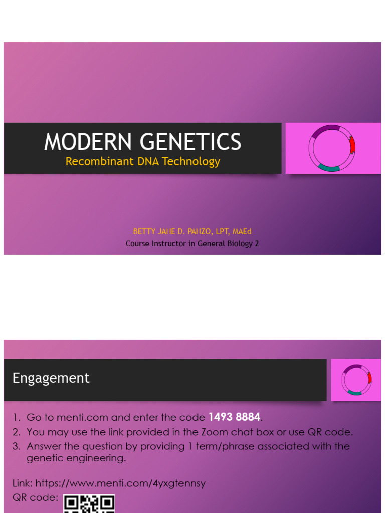 Recombinant DNA Technology Overview | PDF | Molecular Cloning | Plasmid