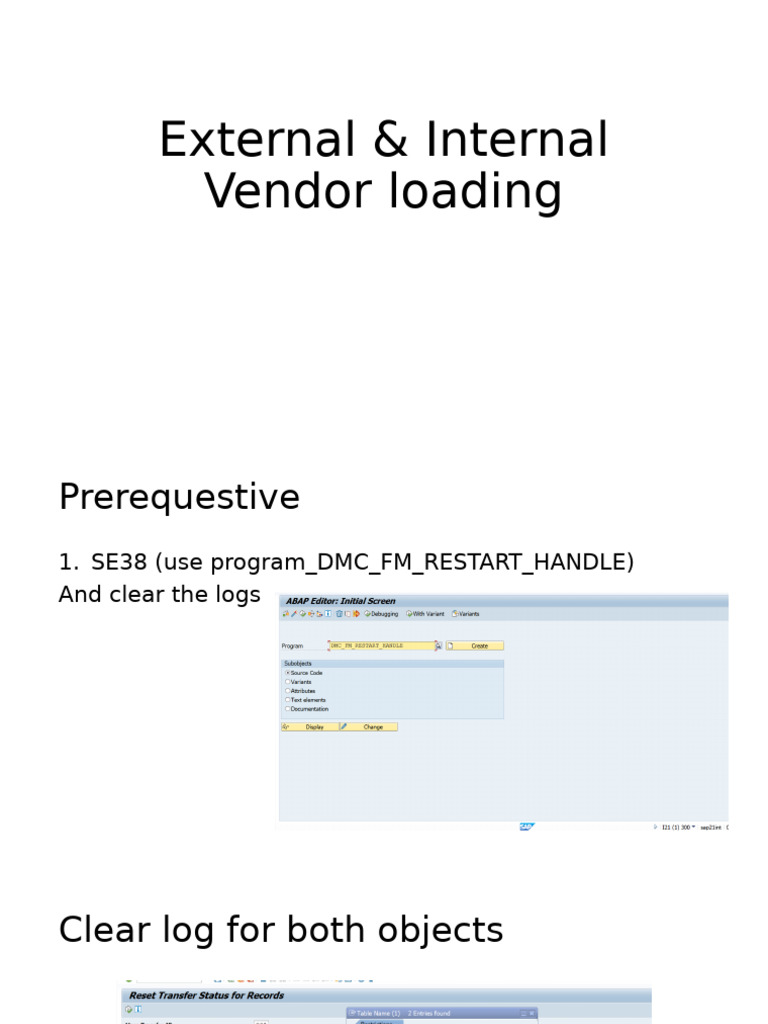 Vendor Loading and Status Management Guide | PDF
