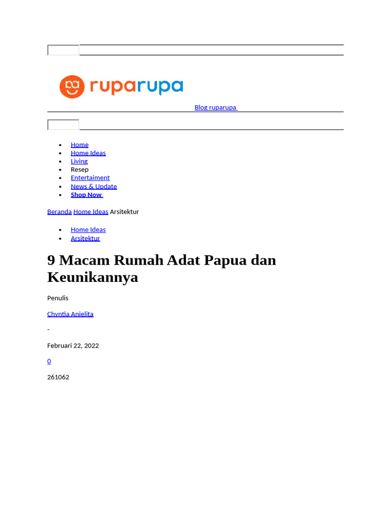 Keunikan Rumah Adat Raja Ampat | PDF