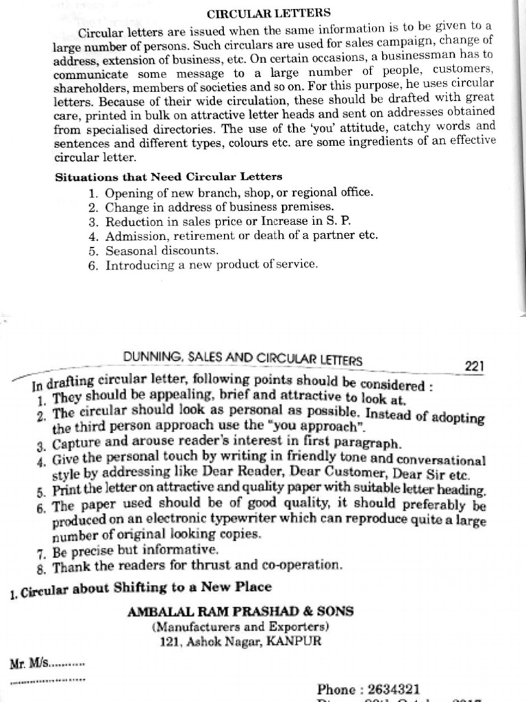 Circular Letters | PDF
