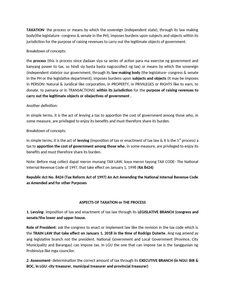 Basic Principles Of Taxation Pdf Taxes United States House Of