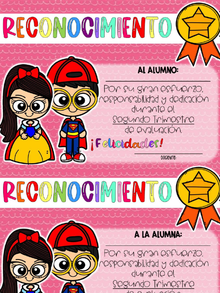 Reconocimientos para Preescolar | PDF