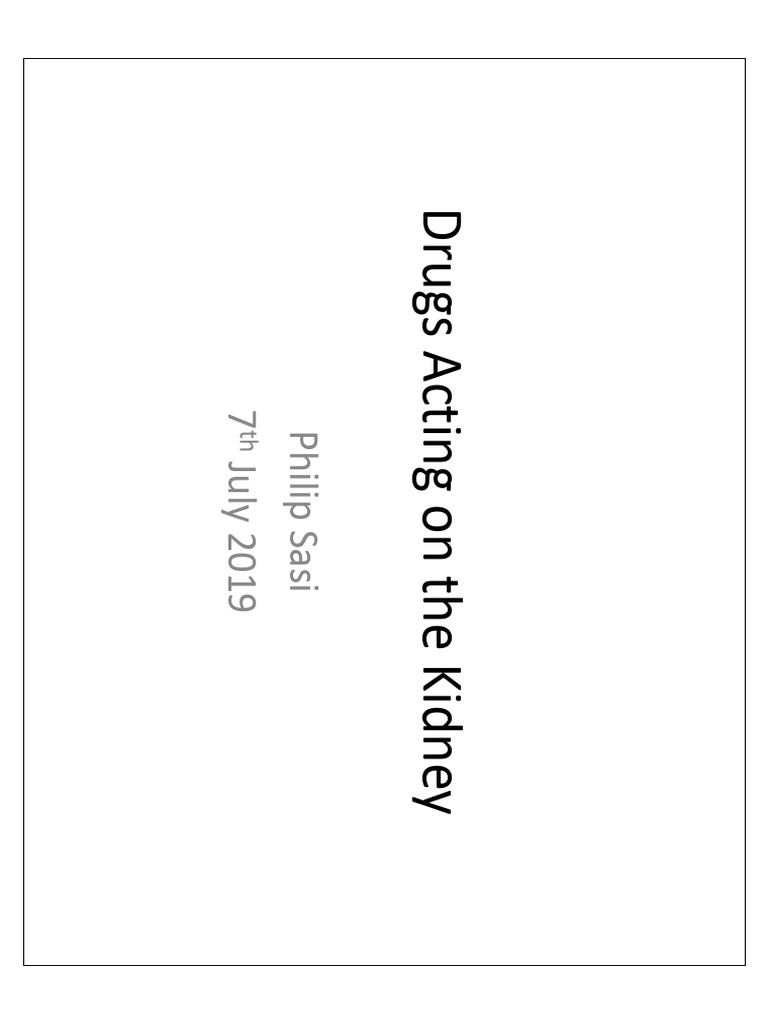 Drugs Acting On The Kdney | PDF | Kidney | Medical Specialties