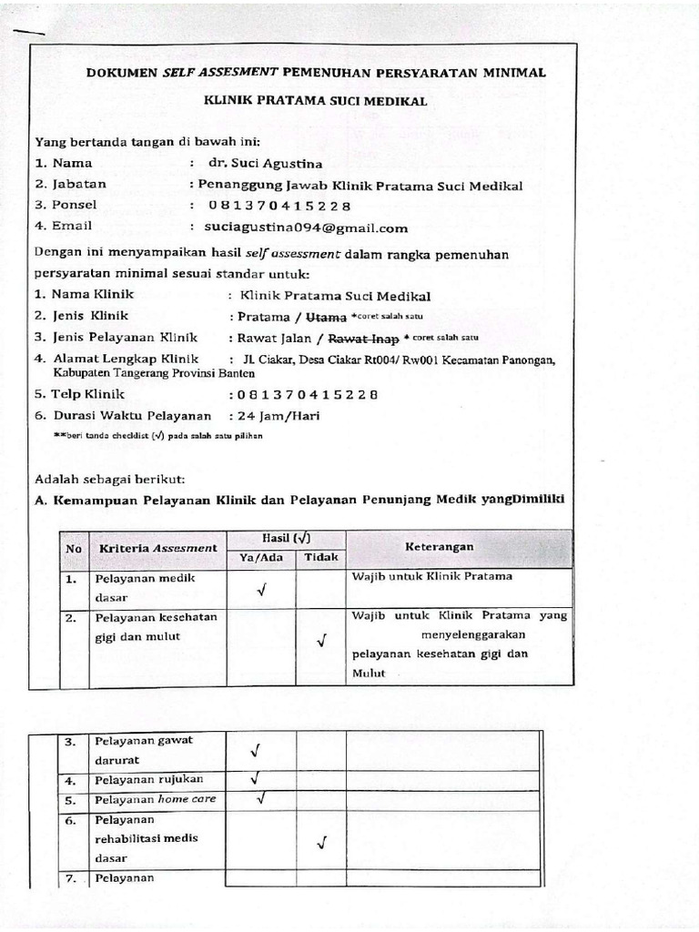 DOKUMEN SELF ASSESMENT - Compressed | PDF