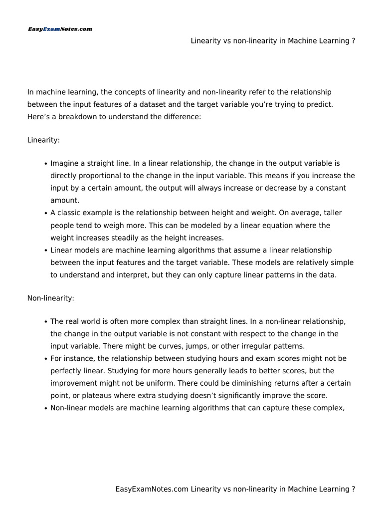 Linearity vs Non-Linearity in ML | PDF | Machine Learning | Nonlinear ...