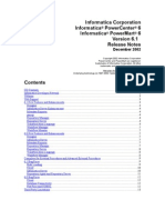 Informatica Corporation Informatica Powercenter 6 Informatica Powermart 6 Release Notes