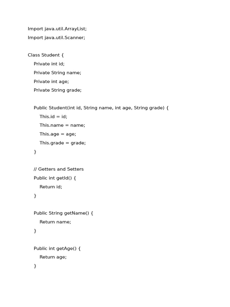 Java Student Management System Project | PDF | Computer Science ...