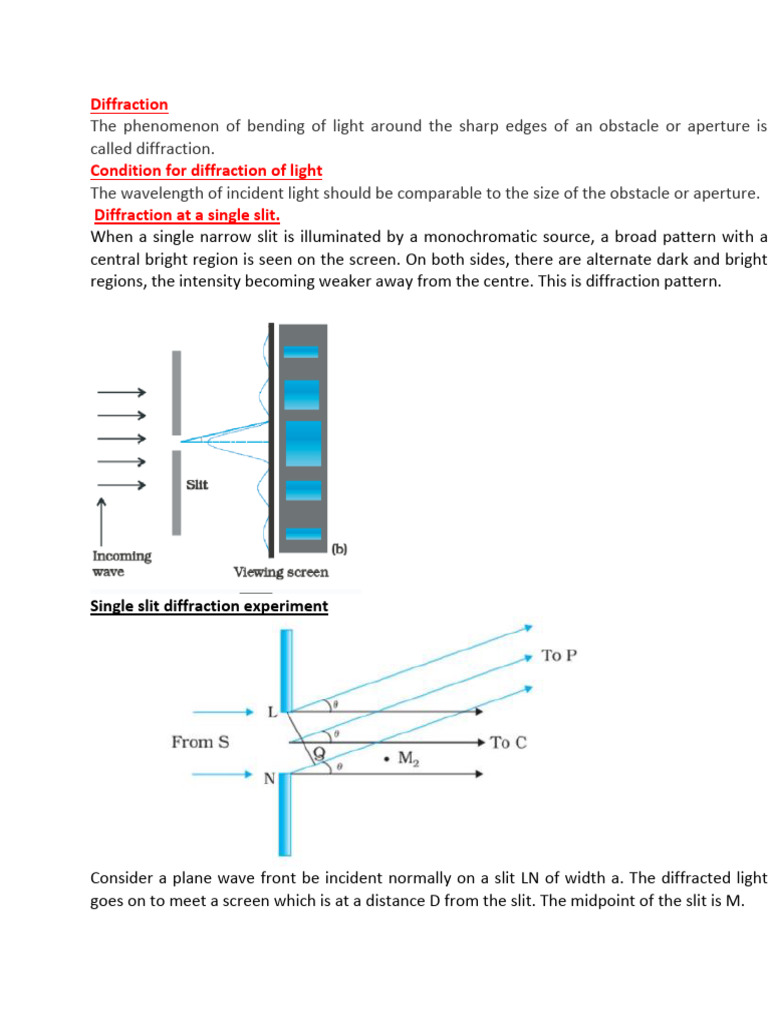 Single Slit Diffraction Explained | PDF