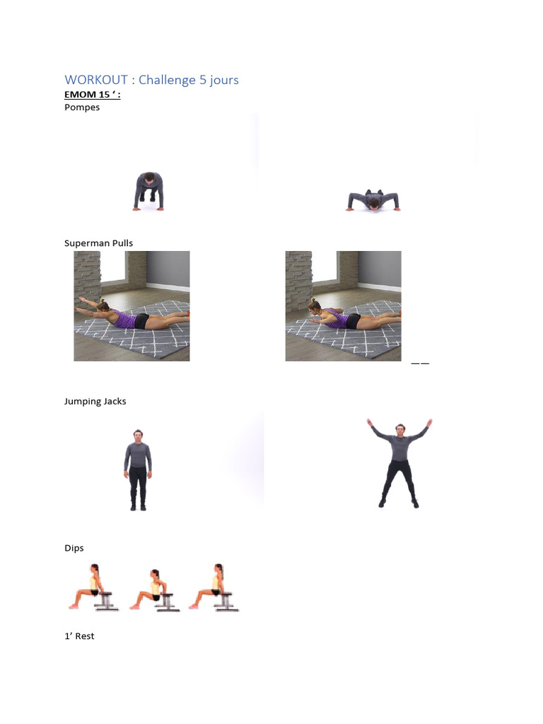 1610977380538challenge Workout 1 | PDF
