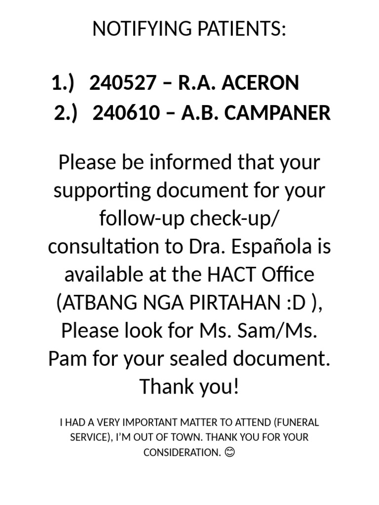 Patient Document Notification Notice | PDF