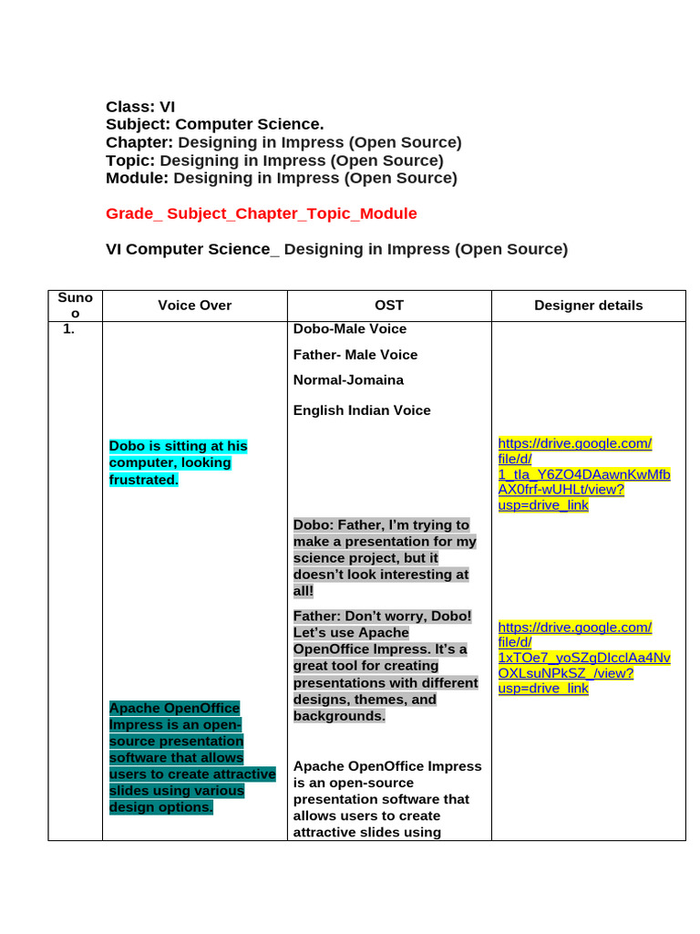 Designing Presentations in OpenOffice Impress | PDF | Computing | Software
