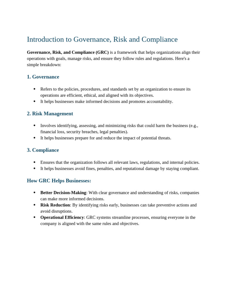 GRC | PDF | Regulatory Compliance | Risk Management