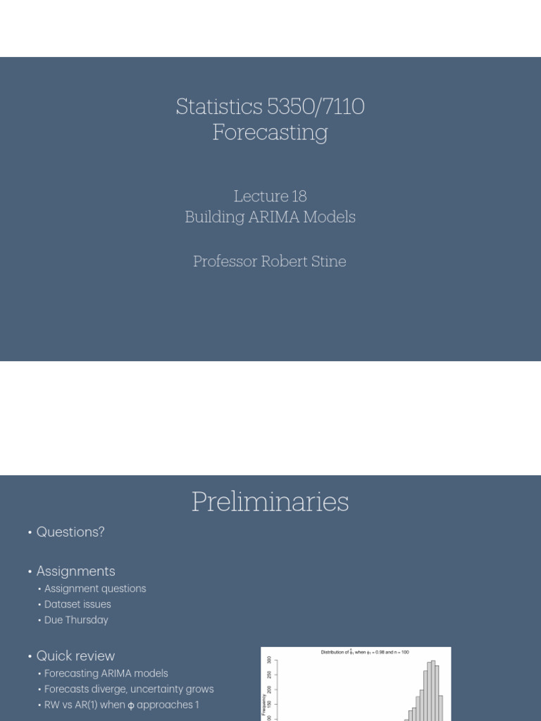 Building ARIMA Models in Forecasting | PDF | Statistical Inference ...