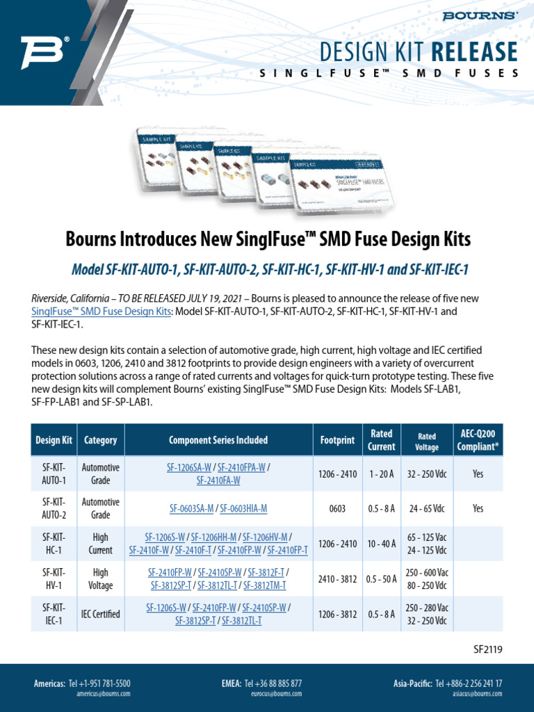 Bourns SF2119 SF Kit DKR ADV-2450396 | PDF | Computing