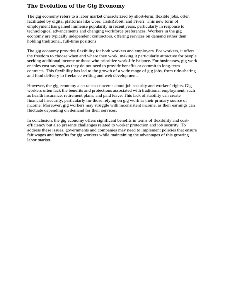 Understanding the Gig Economy Dynamics | PDF