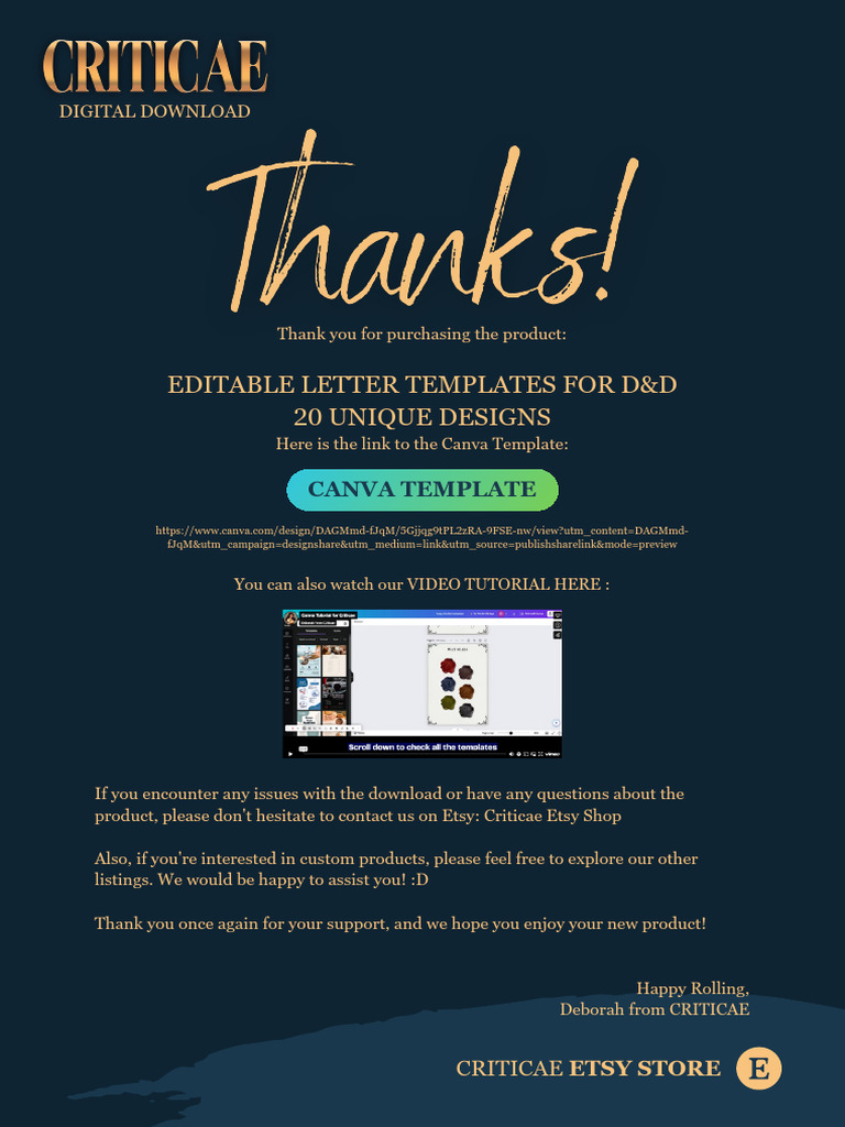 Editable D&D Letter Templates Download | PDF