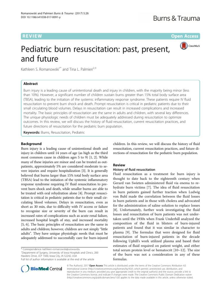 Pediatric Burn Resusitation | PDF | Burn | Cardiopulmonary Resuscitation
