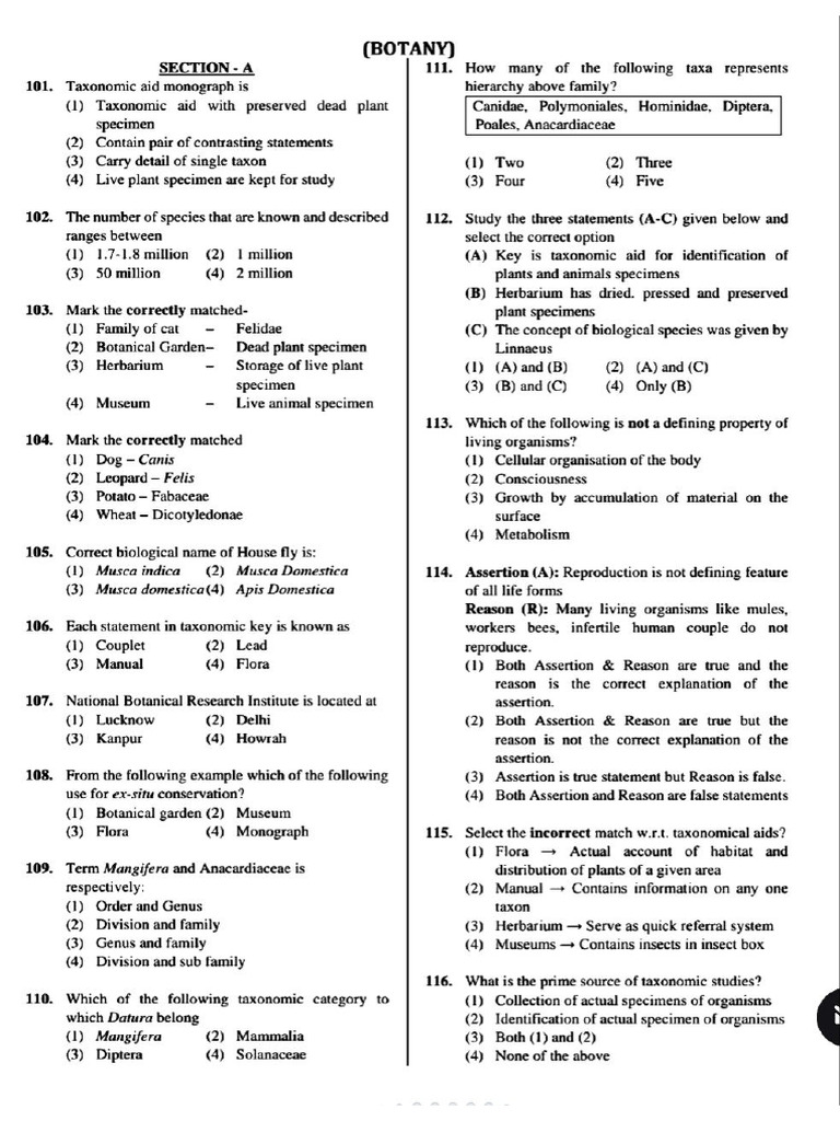 Botany Past Paper PDF | PDF