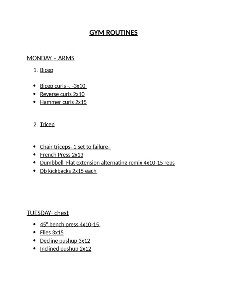 Workouts | PDF