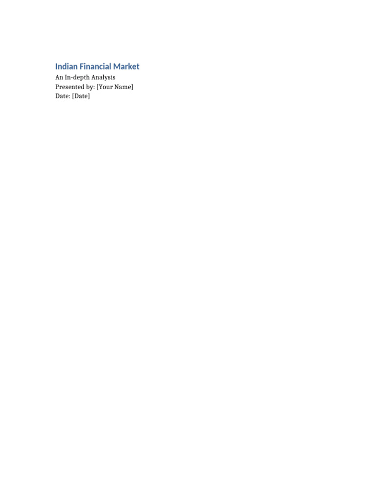 Overview of Indian Financial Markets | PDF
