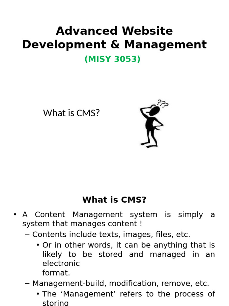 Advanced Website Development & Management: What Is CMS? | PDF