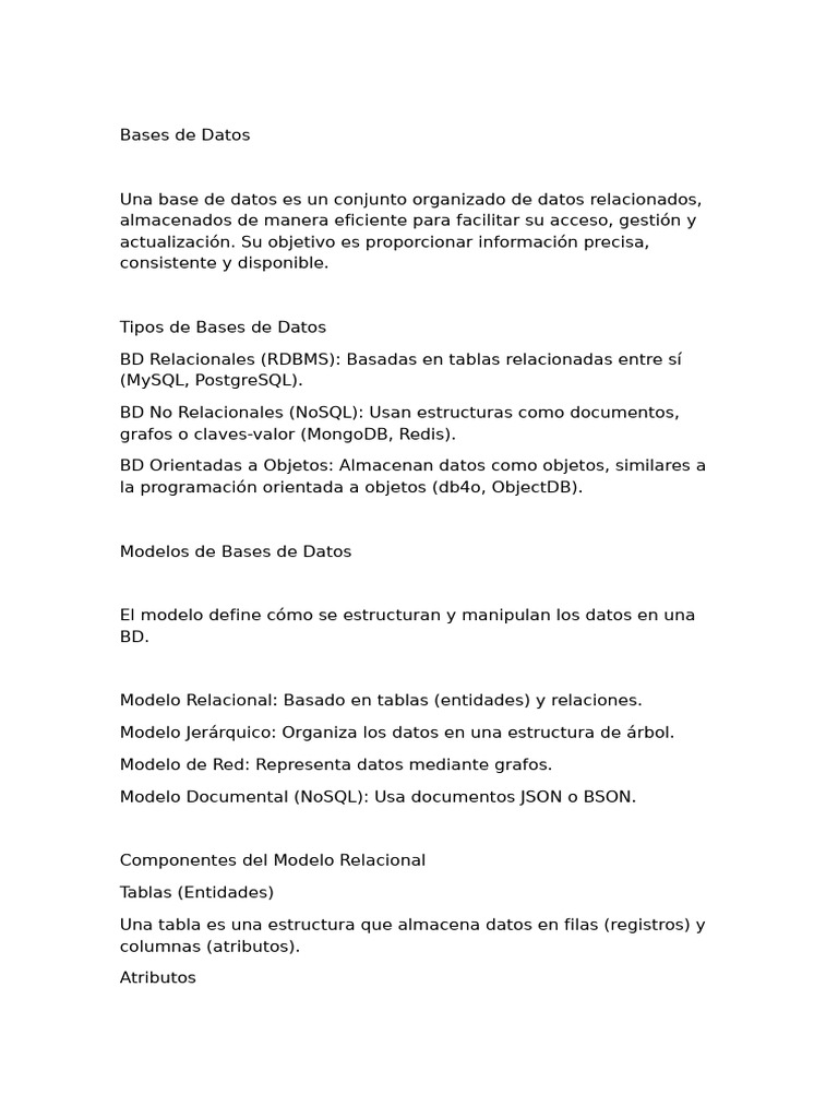 Documento | PDF | Bases de datos | Modelo relacional