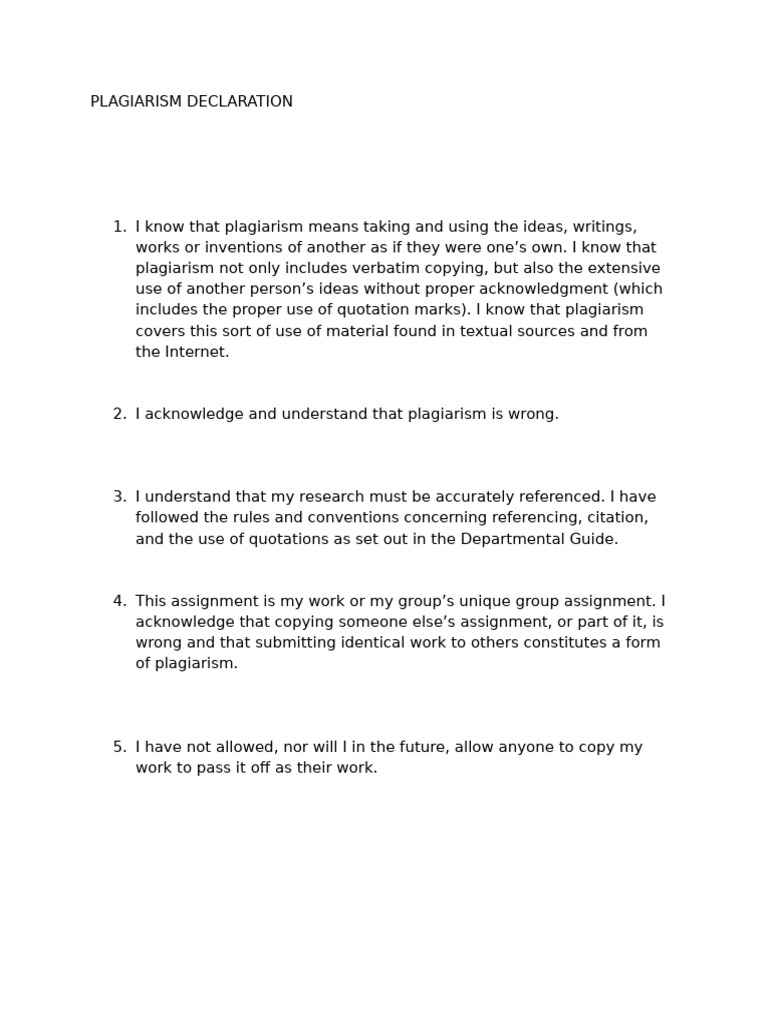 IPS 131 - Group Assignment - Plagiarism Declaration | PDF
