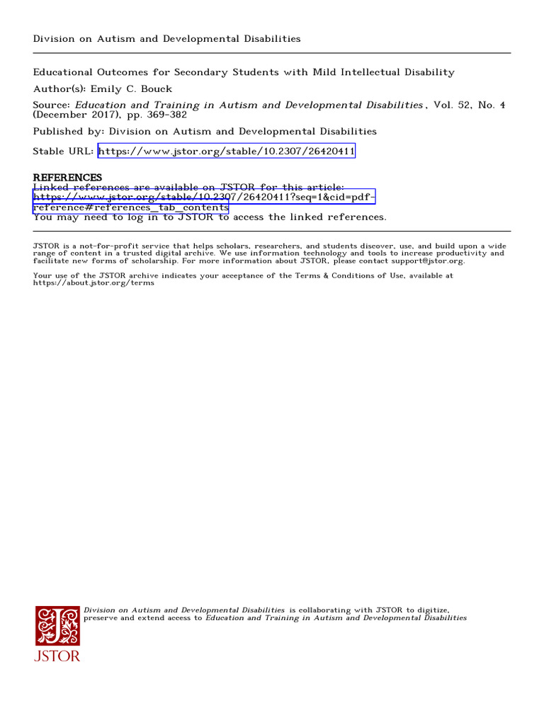 Educational Outcomes for Mild ID Students | PDF | Curriculum ...