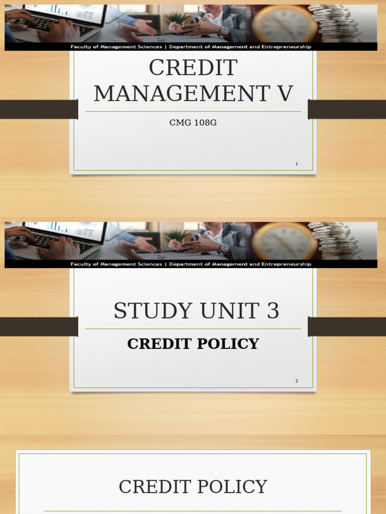 Credit Policy Management Overview | PDF | Credit | Finance & Money ...