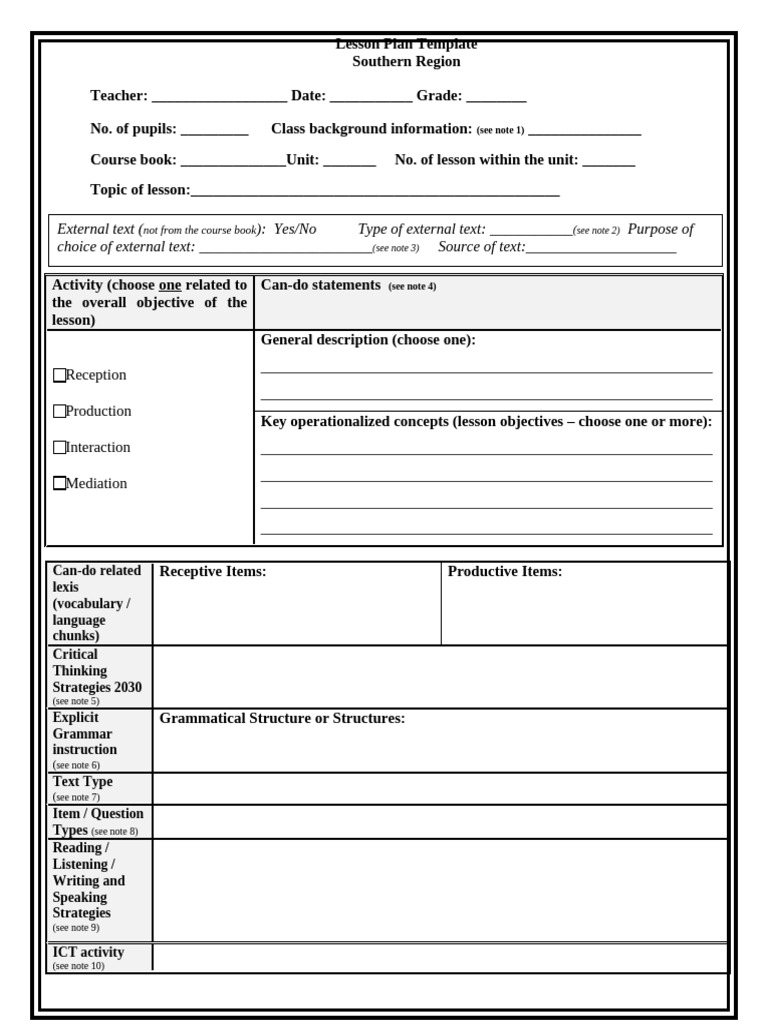 Lesson Plan Template 2020-2 | PDF | Lesson Plan | Human Communication