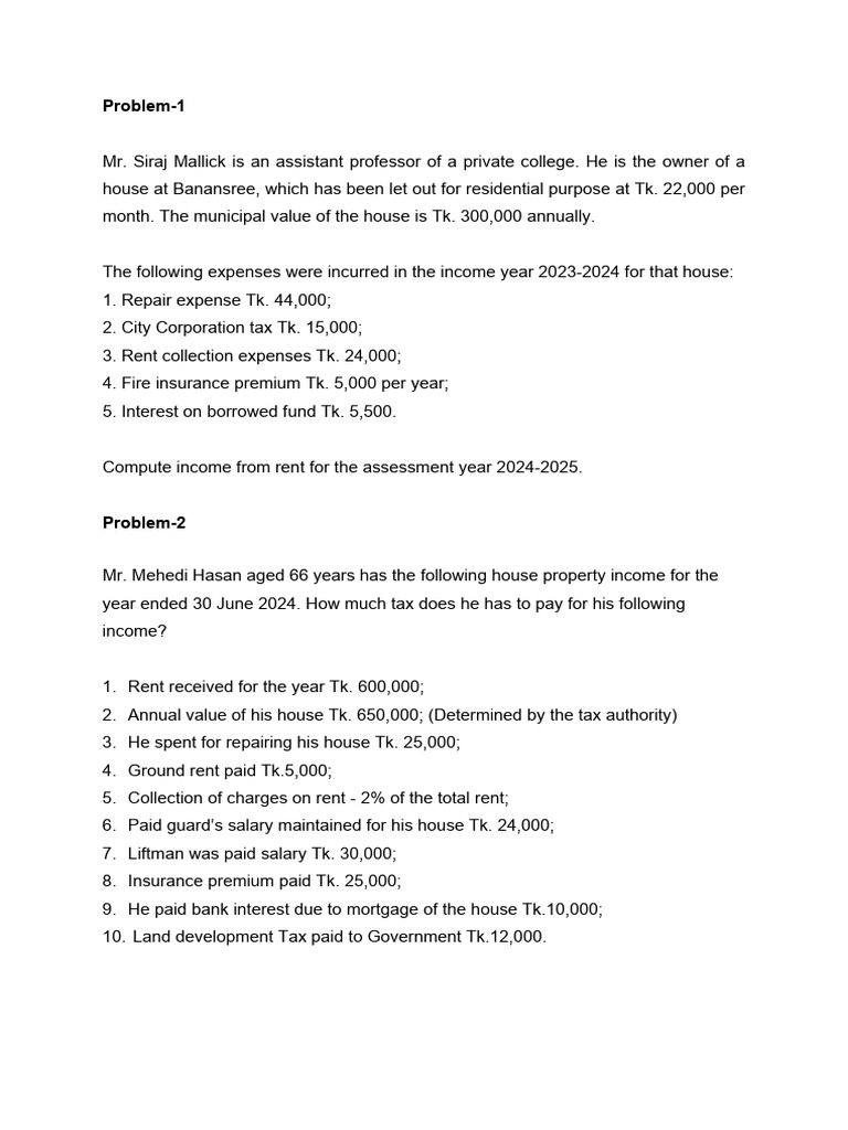 Rental Income and Tax Computation 2024-25 | PDF | Taxes | Expense