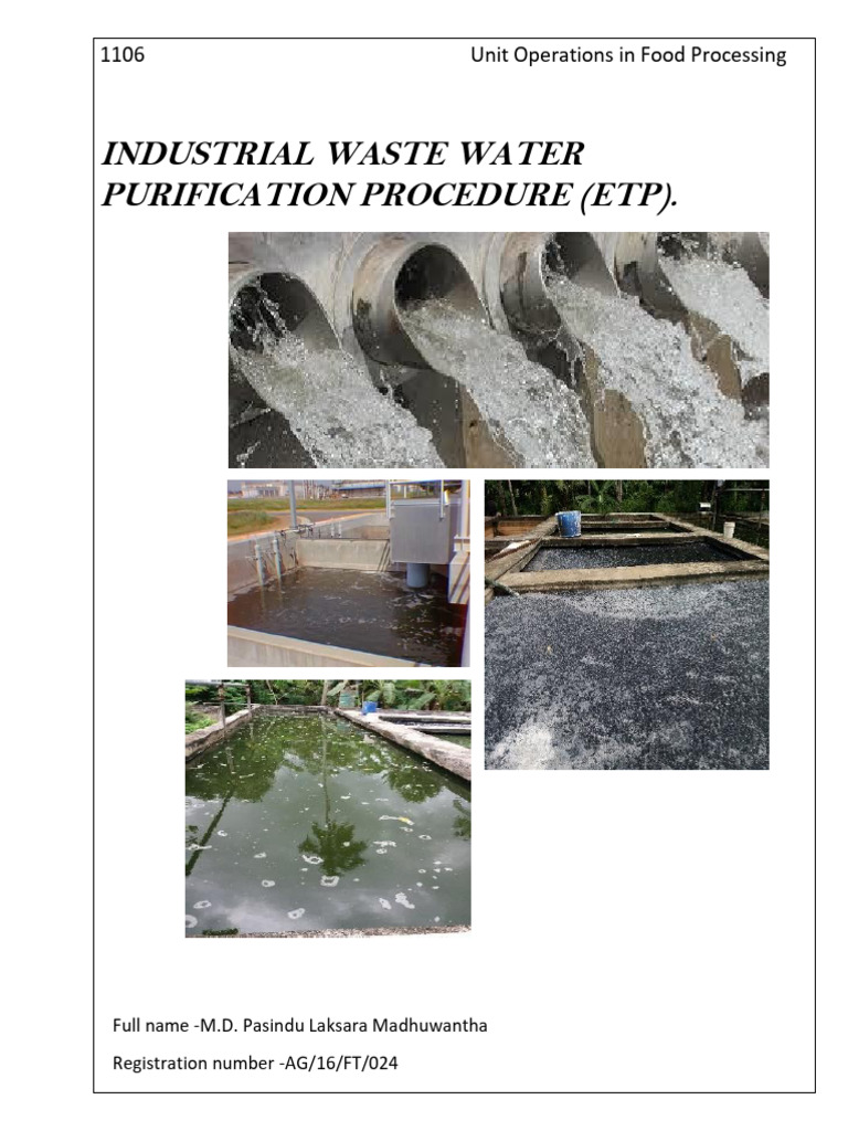 Industrial Waste Water Purification Procedure (Etp) . | PDF | Sewage ...