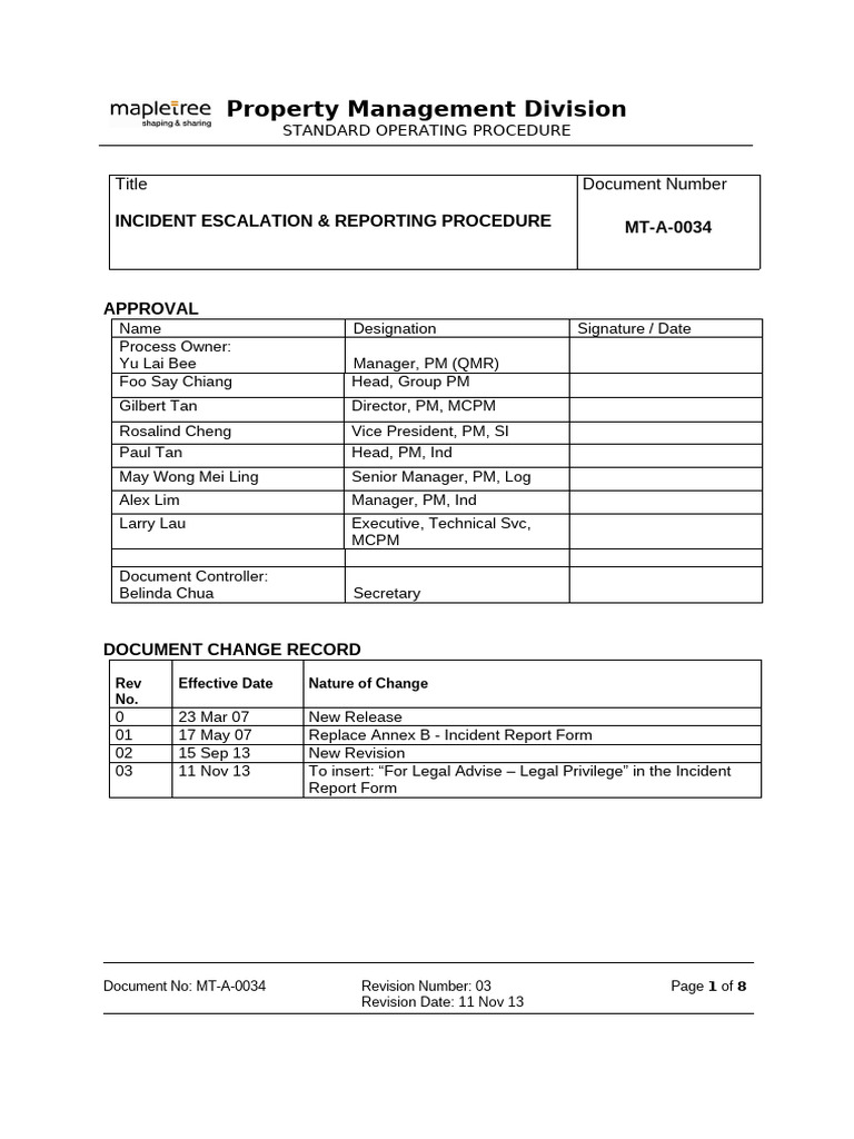Incident Escalation & Reporting SOP | PDF | Insurance
