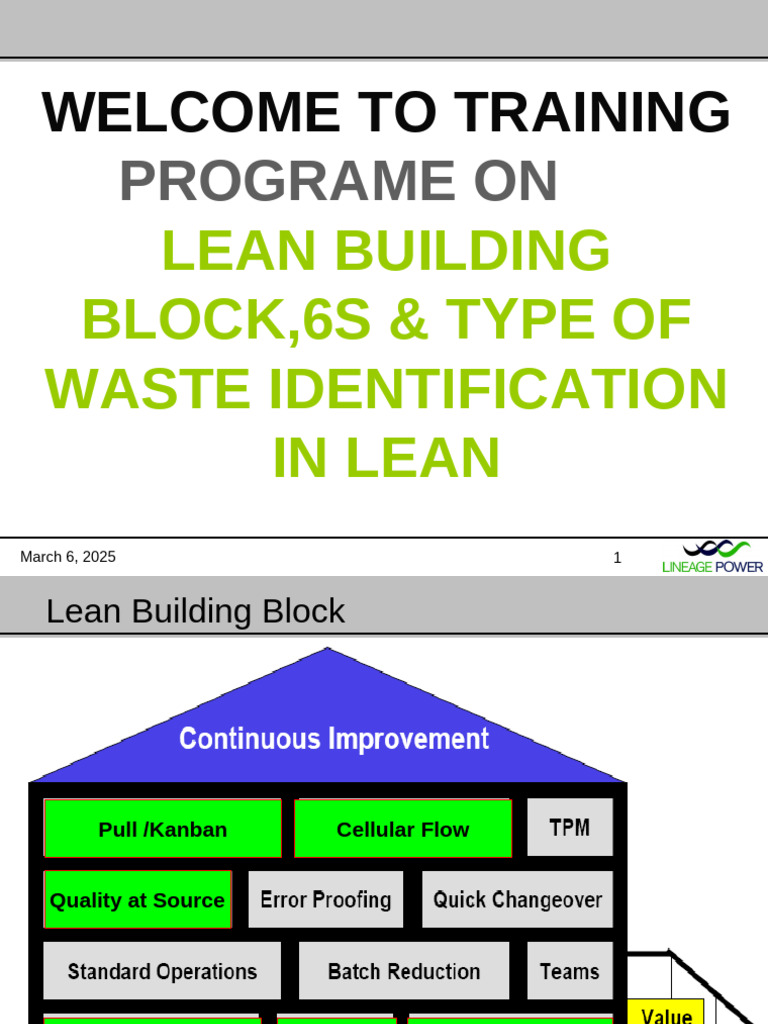 Lean Building Blocks and 6S Training Guide | PDF | Production And ...