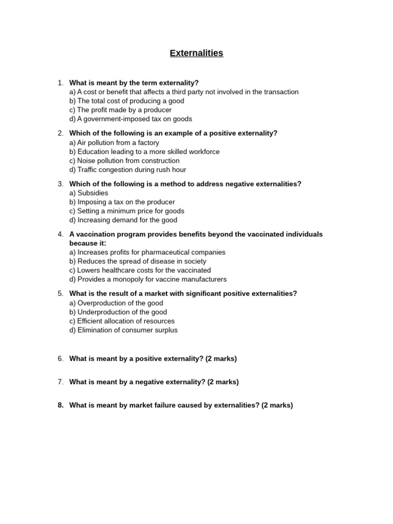 Externalities questions 2026 | PDF